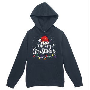 Merry Christmas Lights Red Santa Hat Xmas Family Urban Pullover Hoodie