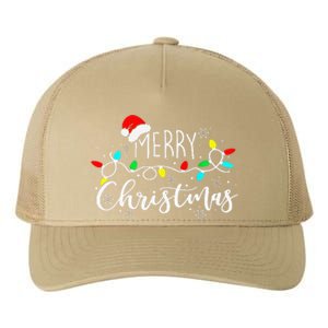 Merry Christmas Lights Red Santa Hat Xmas Family Yupoong Adult 5-Panel Trucker Hat