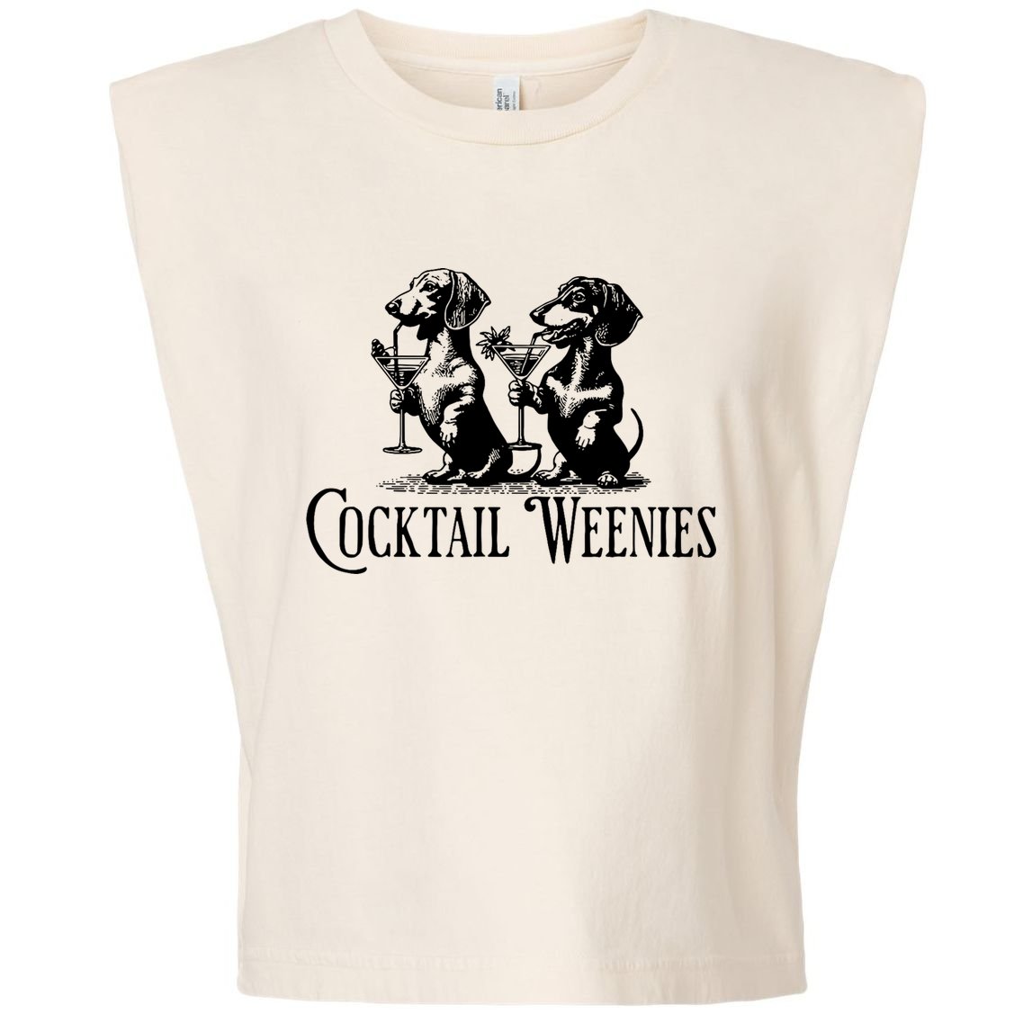 Martini Cocktail Lover Dachshund Cocktail Weenies Dachshund Garment-Dyed Women's Muscle Tee