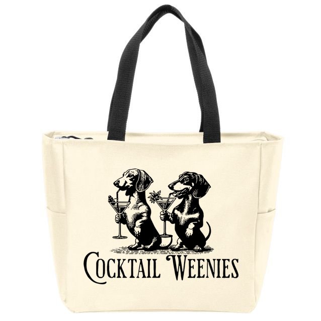Martini Cocktail Lover Dachshund Cocktail Weenies Dachshund Zip Tote Bag
