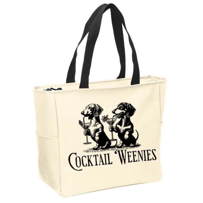 Martini Cocktail Lover Dachshund Cocktail Weenies Dachshund Zip Tote Bag