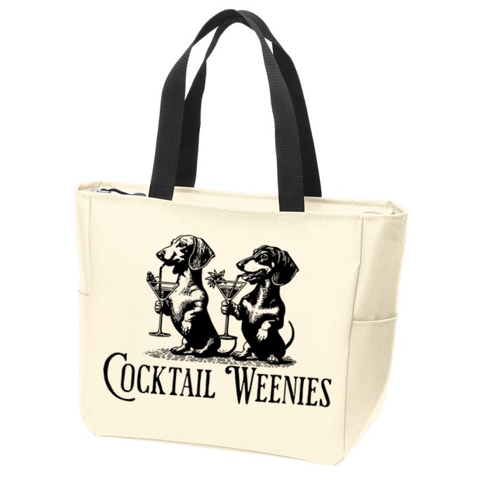 Martini Cocktail Lover Dachshund Cocktail Weenies Dachshund Zip Tote Bag