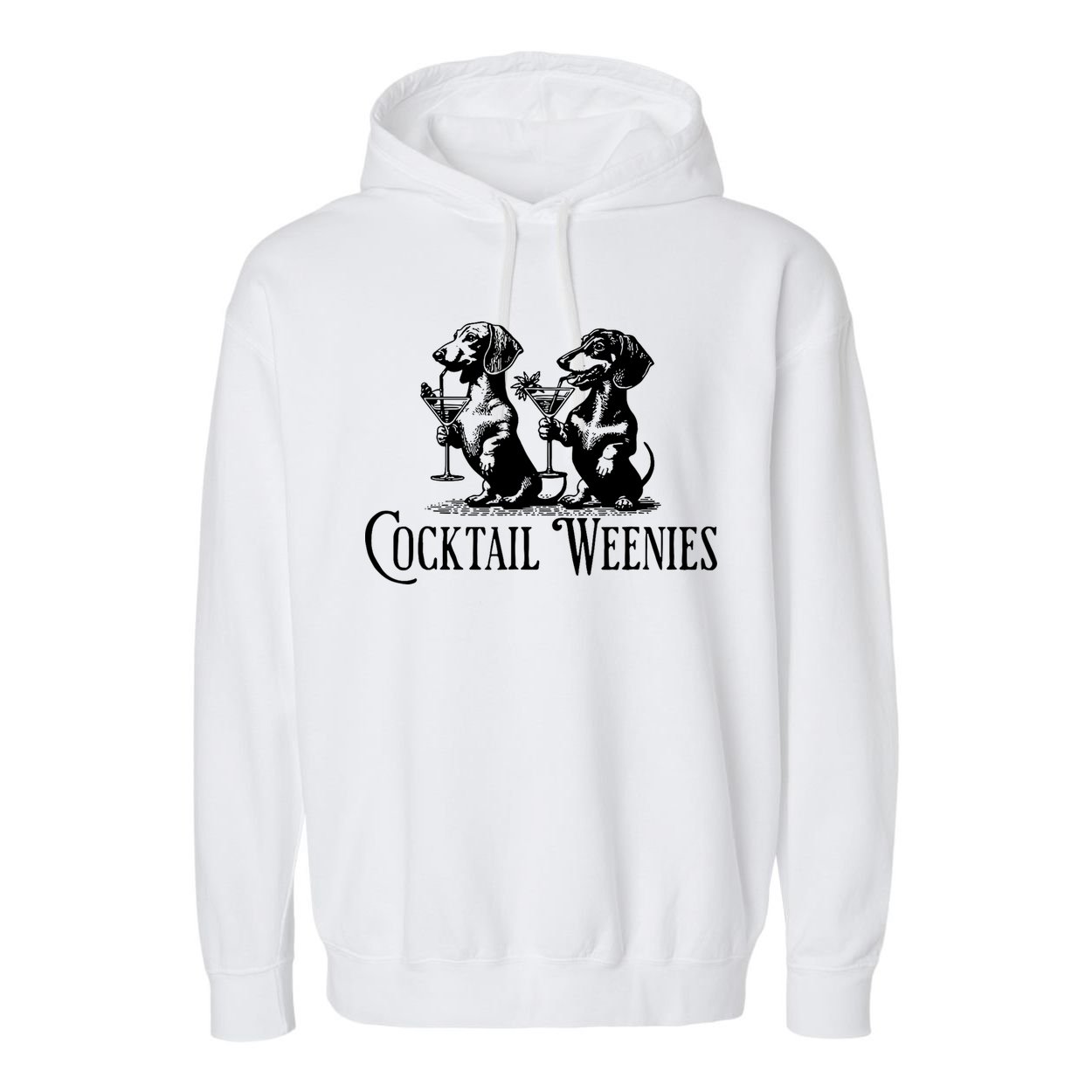 Martini Cocktail Lover Dachshund Cocktail Weenies Dachshund Garment-Dyed Fleece Hoodie