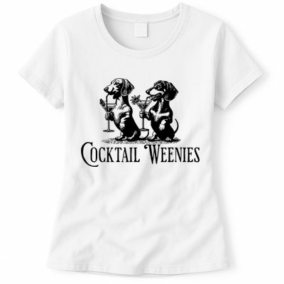 Martini Cocktail Lover Dachshund Cocktail Weenies Dachshund Womens T-Shirt