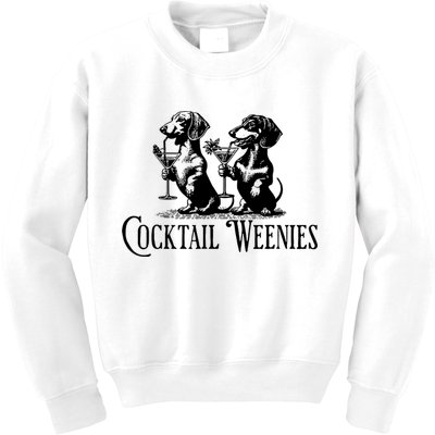Martini Cocktail Lover Dachshund Cocktail Weenies Dachshund Kids Sweatshirt