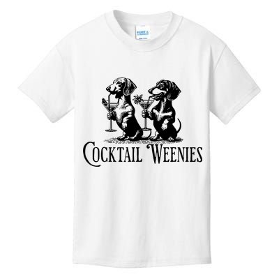 Martini Cocktail Lover Dachshund Cocktail Weenies Dachshund Kids T-Shirt