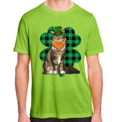 Maine Coon Leprechaun St Patricks Day Lucky Clover Gift Adult ChromaSoft Performance T-Shirt