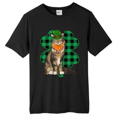 Maine Coon Leprechaun St Patricks Day Lucky Clover Gift Tall Fusion ChromaSoft Performance T-Shirt