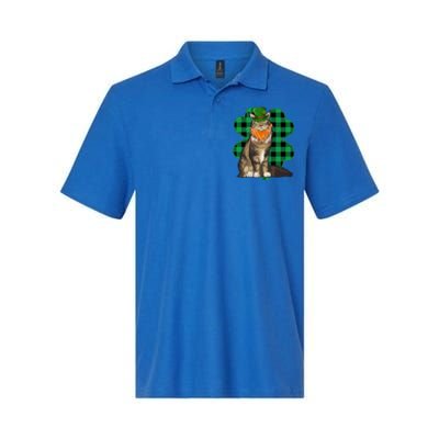 Maine Coon Leprechaun St Patricks Day Lucky Clover Gift Softstyle Adult Sport Polo