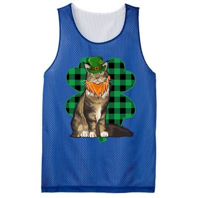 Maine Coon Leprechaun St Patricks Day Lucky Clover Gift Mesh Reversible Basketball Jersey Tank