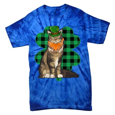 Maine Coon Leprechaun St Patricks Day Lucky Clover Gift Tie-Dye T-Shirt