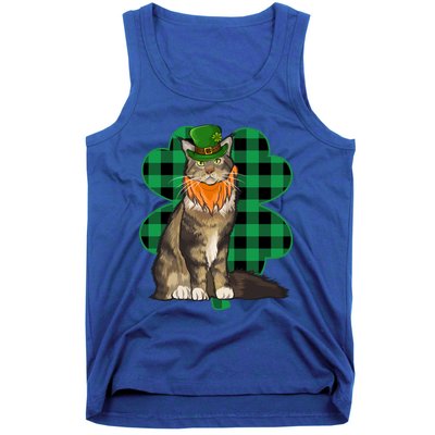 Maine Coon Leprechaun St Patricks Day Lucky Clover Gift Tank Top