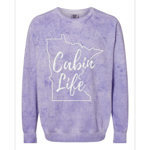 Minnesota Cabin Life Love Minnesota State Outline Colorblast Crewneck Sweatshirt