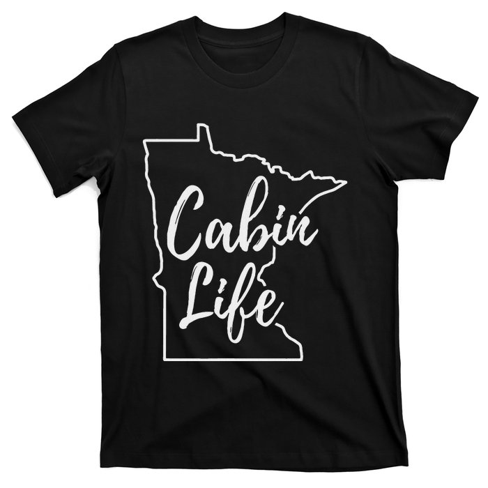 Minnesota Cabin Life Love Minnesota State Outline T-Shirt