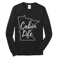 Minnesota Cabin Life Love Minnesota State Outline Tall Long Sleeve T-Shirt