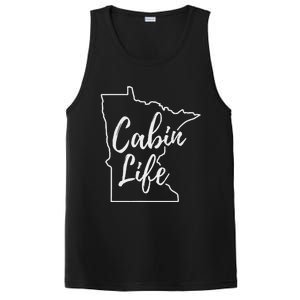 Minnesota Cabin Life Love Minnesota State Outline PosiCharge Competitor Tank