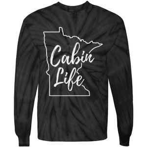 Minnesota Cabin Life Love Minnesota State Outline Tie-Dye Long Sleeve Shirt