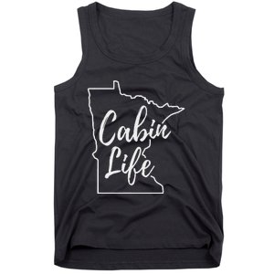 Minnesota Cabin Life Love Minnesota State Outline Tank Top