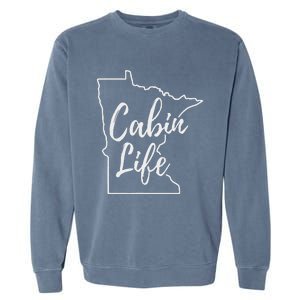 Minnesota Cabin Life Love Minnesota State Outline Garment-Dyed Sweatshirt