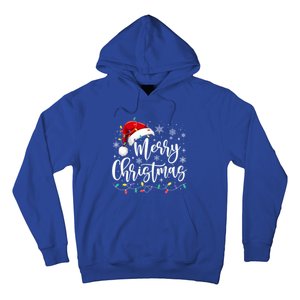 Merry Christmas Lights Red Santa Hat Xmas Family Gift Hoodie