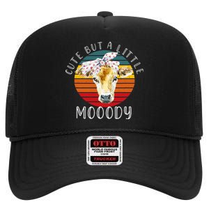 Moody Cow Lovers Farm Clothes Cow High Crown Mesh Back Trucker Hat