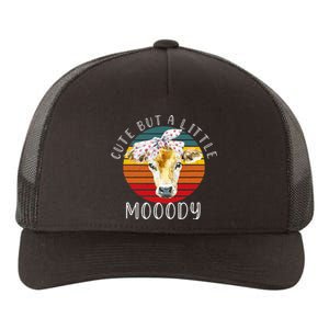 Moody Cow Lovers Farm Clothes Cow Yupoong Adult 5-Panel Trucker Hat