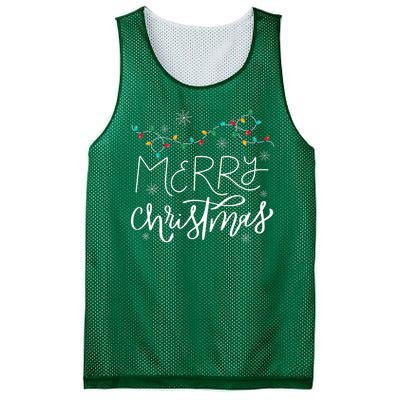 Merry Christmas Lights Red Santa Hat Xmas Family Mesh Reversible Basketball Jersey Tank