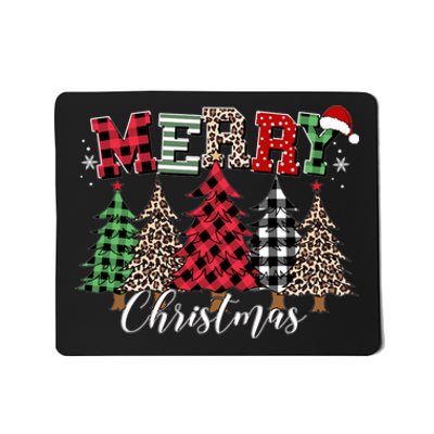 Merry Christmas Leopard Buffalo Red Plaid Hoodie Mousepad