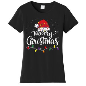 Merry Christmas Lights Red Santa Hat Xmas Family Women's T-Shirt