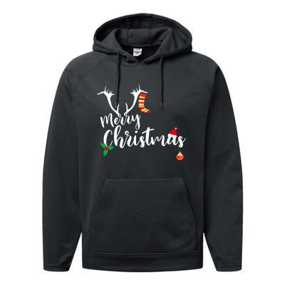 Merry Christmas Long Sleeve Performance Fleece Hoodie