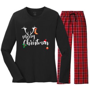 Merry Christmas Long Sleeve Women's Long Sleeve Flannel Pajama Set 