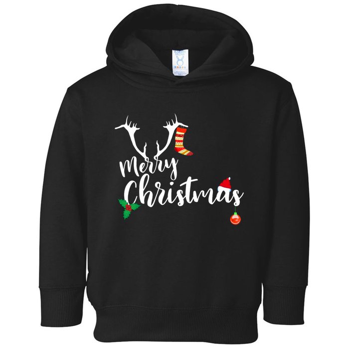 Merry Christmas Long Sleeve Toddler Hoodie