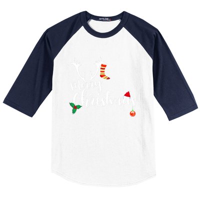 Merry Christmas Long Sleeve Baseball Sleeve Shirt