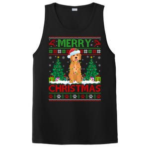 Merry Christmas Lighting Ugly Goldendoodle Christmas PosiCharge Competitor Tank