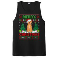 Merry Christmas Lighting Ugly Goldendoodle Christmas PosiCharge Competitor Tank