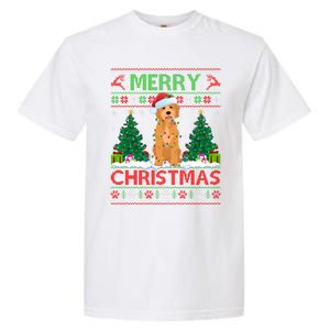 Merry Christmas Lighting Ugly Goldendoodle Christmas Garment-Dyed Heavyweight T-Shirt