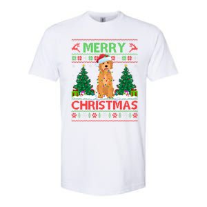 Merry Christmas Lighting Ugly Goldendoodle Christmas Softstyle CVC T-Shirt