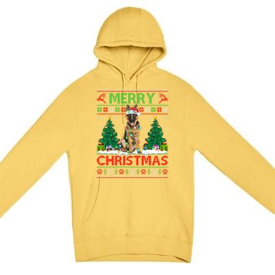 Merry Christmas Lighting Ugly German Shepherd Christmas Premium Pullover Hoodie