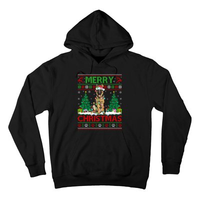 Merry Christmas Lighting Ugly German Shepherd Christmas Hoodie