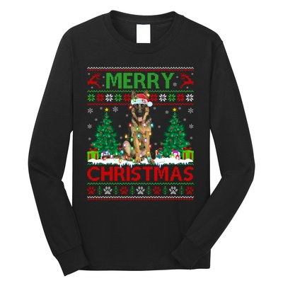 Merry Christmas Lighting Ugly German Shepherd Christmas Long Sleeve Shirt