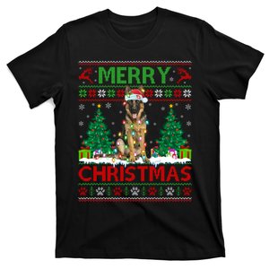 Merry Christmas Lighting Ugly German Shepherd Christmas T-Shirt