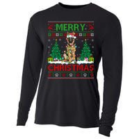 Merry Christmas Lighting Ugly German Shepherd Christmas Cooling Performance Long Sleeve Crew