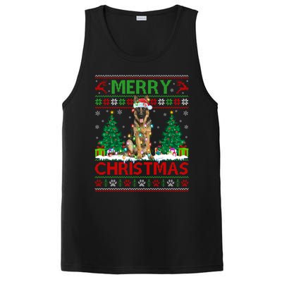 Merry Christmas Lighting Ugly German Shepherd Christmas PosiCharge Competitor Tank