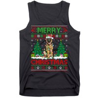 Merry Christmas Lighting Ugly German Shepherd Christmas Tank Top