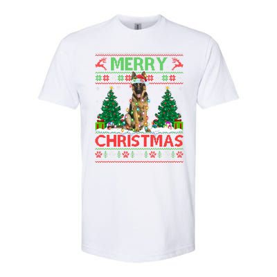 Merry Christmas Lighting Ugly German Shepherd Christmas Softstyle CVC T-Shirt