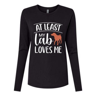 My Chocolate Lab Loves Me Labrador Dog Valentine's Day Cute Gift Womens Cotton Relaxed Long Sleeve T-Shirt