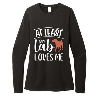 My Chocolate Lab Loves Me Labrador Dog Valentine's Day Cute Gift Womens CVC Long Sleeve Shirt