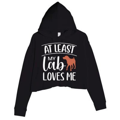 My Chocolate Lab Loves Me Labrador Dog Valentine's Day Cute Gift Crop Fleece Hoodie