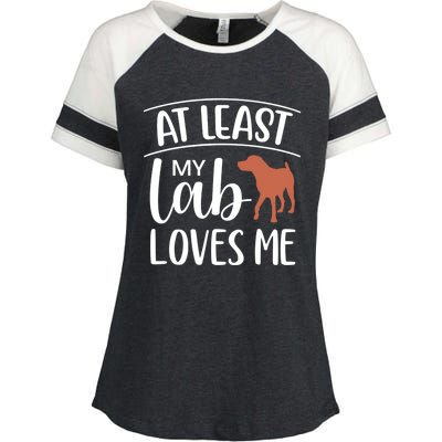 My Chocolate Lab Loves Me Labrador Dog Valentine's Day Cute Gift Enza Ladies Jersey Colorblock Tee