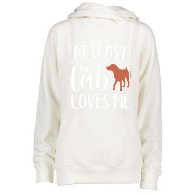 My Chocolate Lab Loves Me Labrador Dog Valentine's Day Cute Gift Womens Funnel Neck Pullover Hood